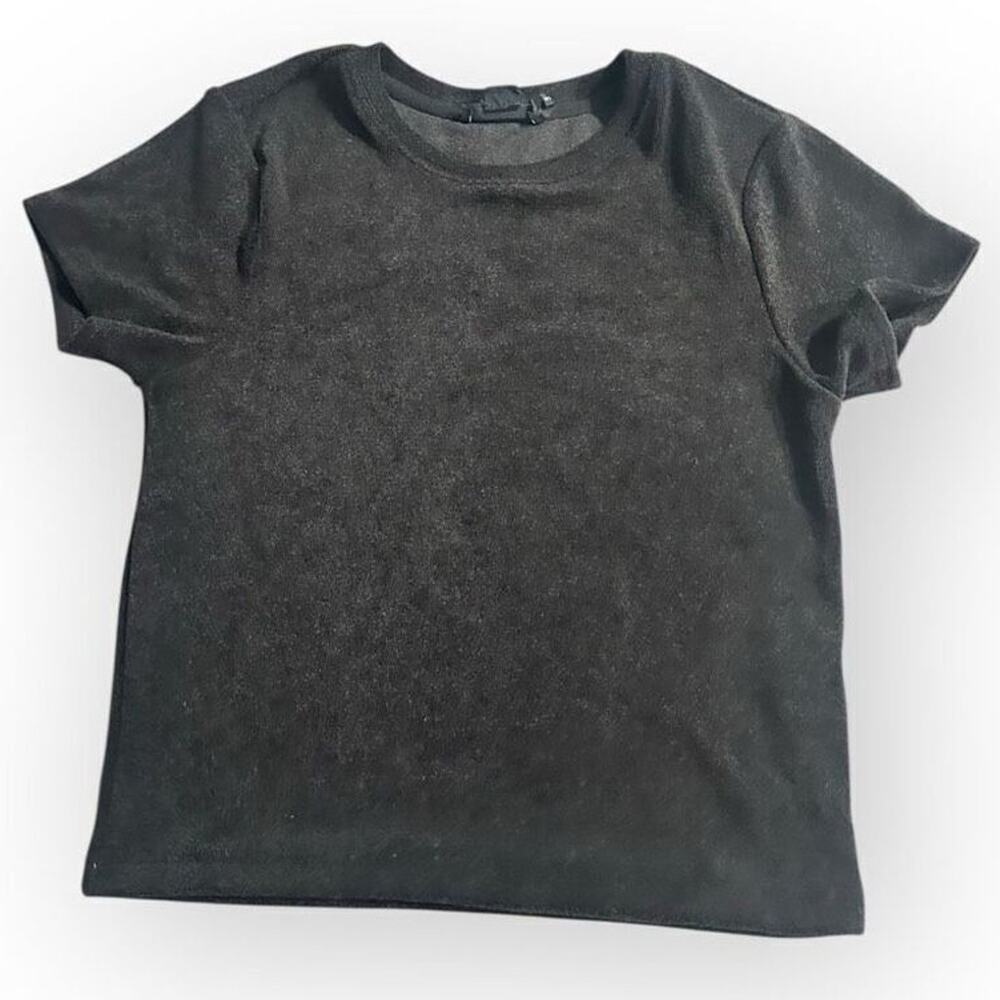 Good American Terry Tee Short Sleeve T-Shirt Top Women's Size Medium Black